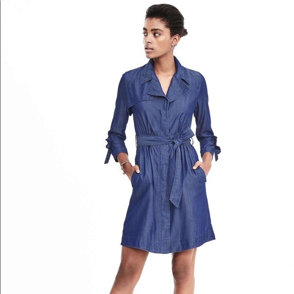 Banana Republic Chambray Trench Dress